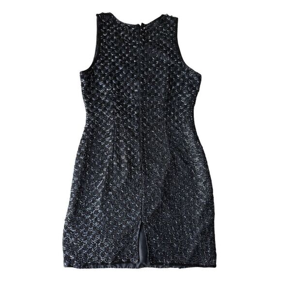 Vintage 1980’s Laurence Kazar Silk Beaded Cocktail Mini Dress - Picture 7 of 9